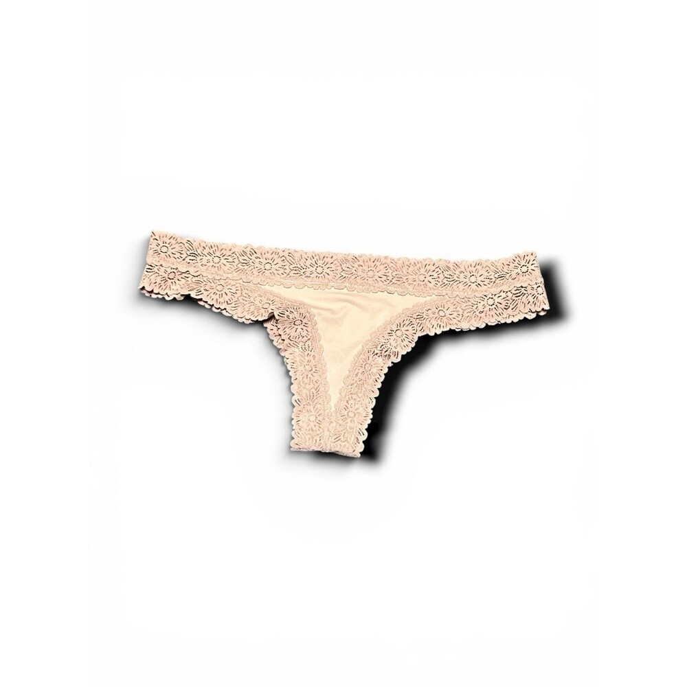 American Phil TextilesLtd. Womens Lace Trimmed Thong Panty - Small (NWOT)